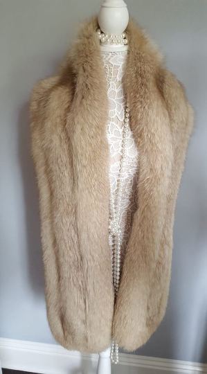 Bridal Fur Shawl, Norwegian Fox Fur , Winter Wonderland Wedding Fur ...